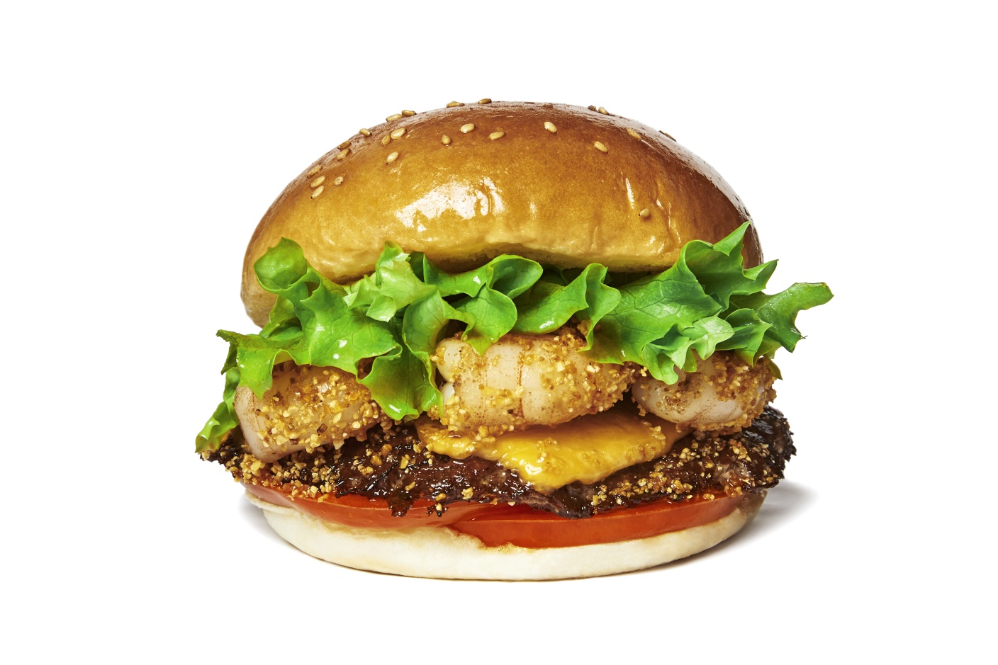 Garlic shrimp burger