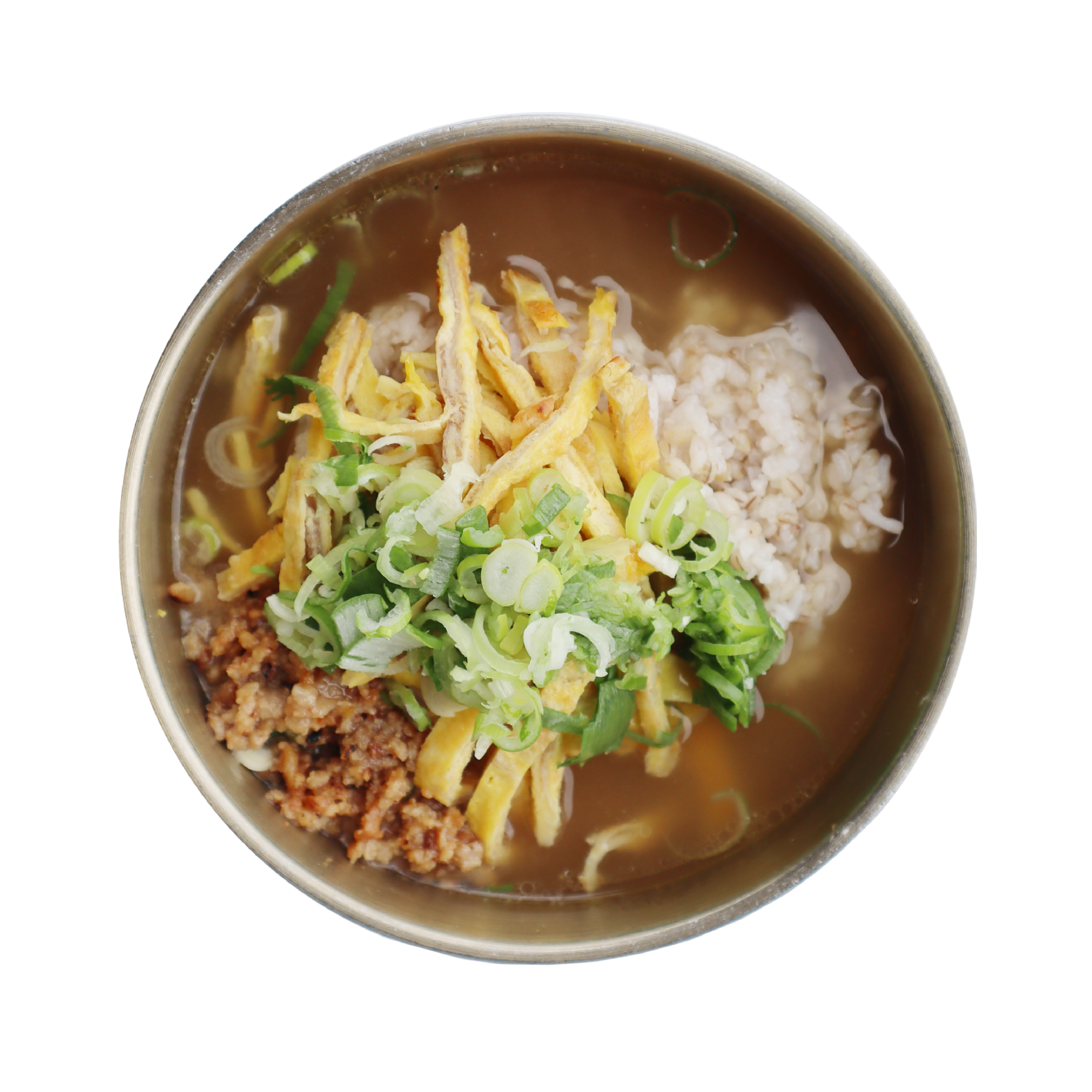 Barley rice in broth